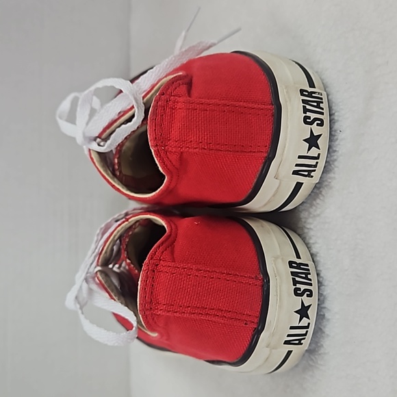 Converse | Men's All Star Red Low-Top Lace-Up Sneakers Sz 8 - Picture 4 of 15